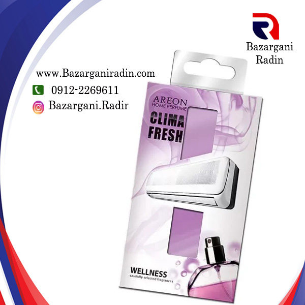 خوشبو کننده آرئون دریچه کولر گازی(اسپیلت) کلیما فرش Areon CLIMA FRESH رایحه WELLNESS