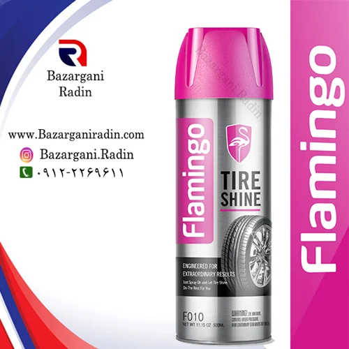اسپری لاستیک شاین (روغنی) فلامینگو 500 میل (Flamingo) کدF010