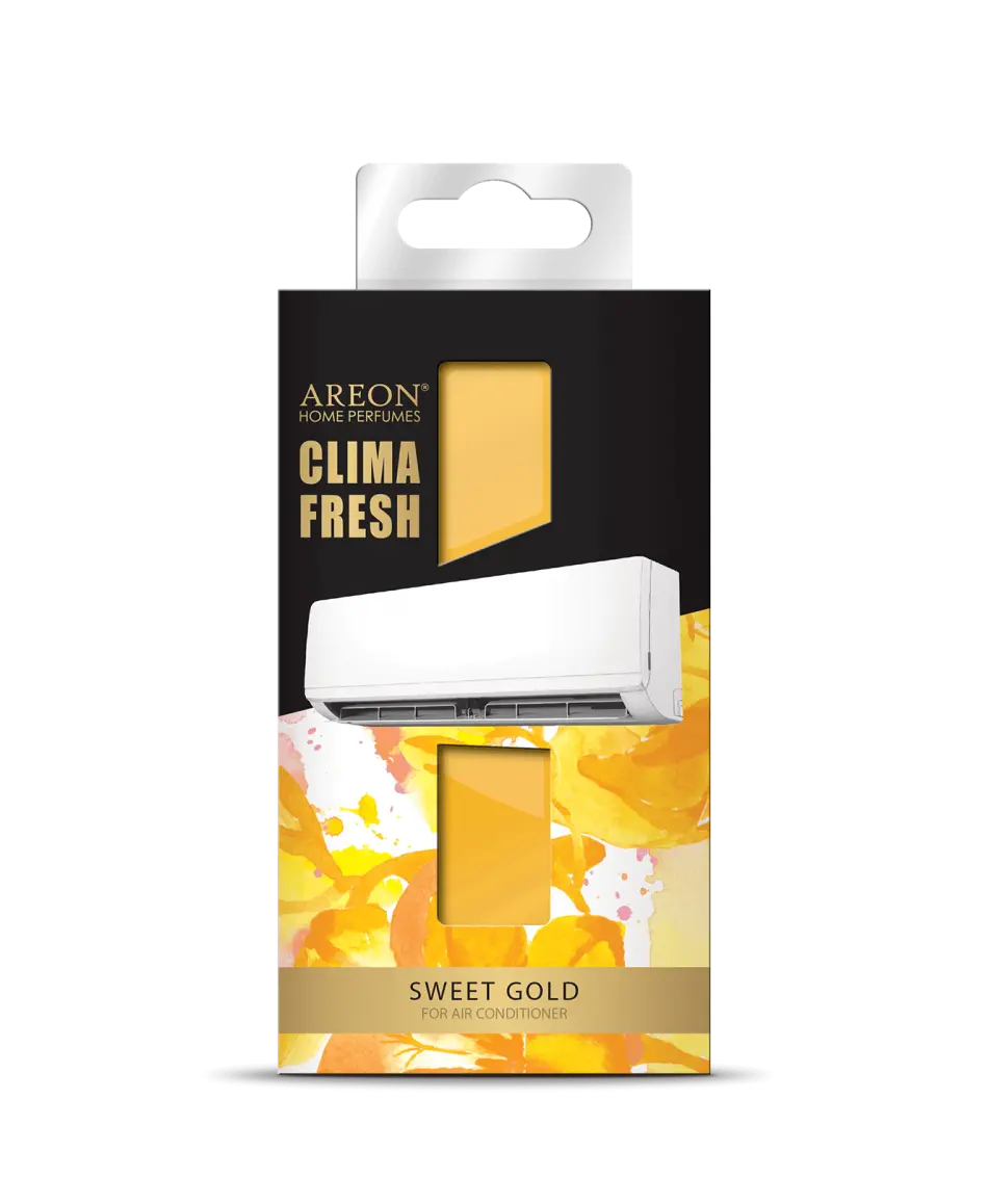خوشبو کننده آرئون دریچه کولر گازی(اسپیلت) کلیما فرش لوکس Areon CLIMA FRESH رایحه Sweet Gold